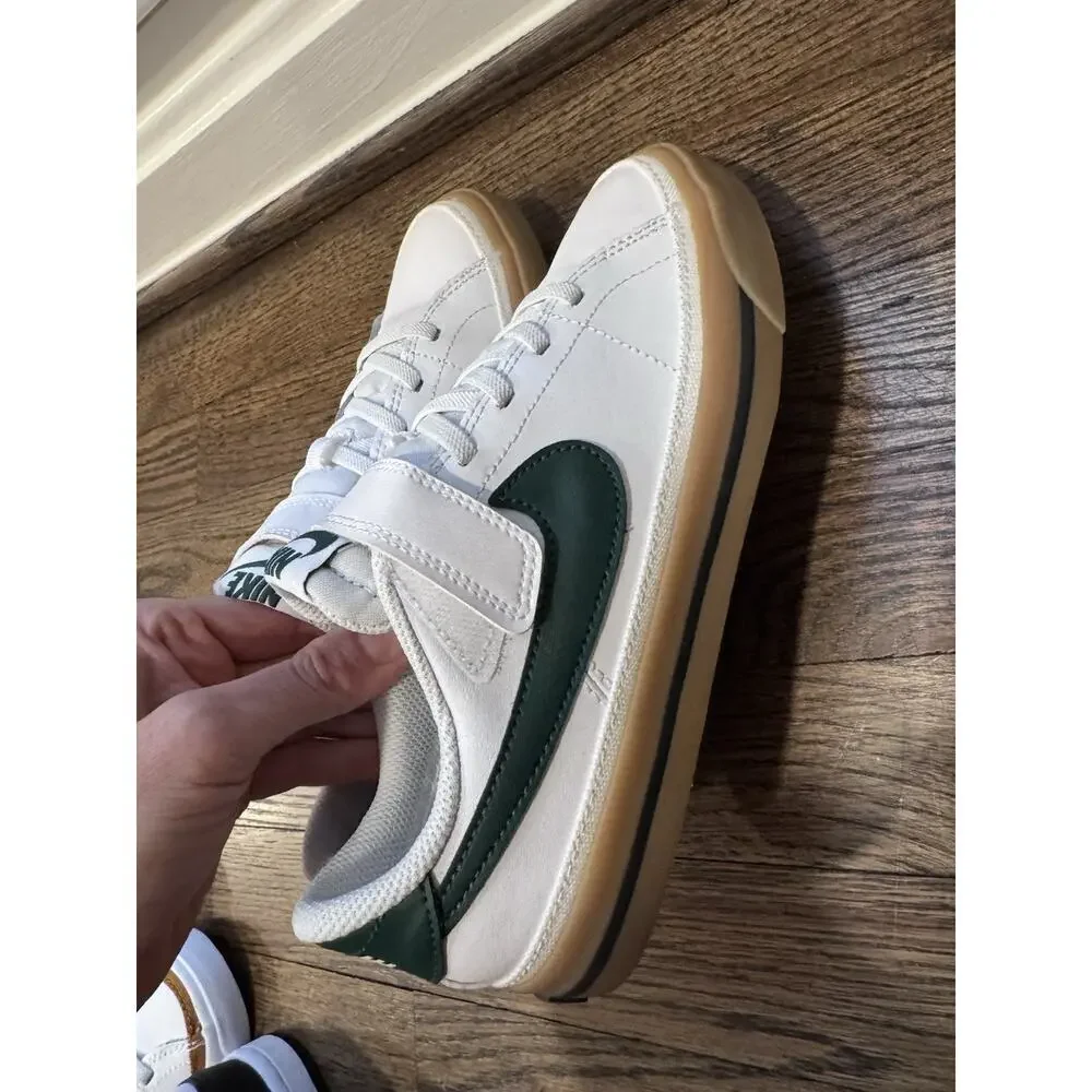 Nike Court Legacy Fir/White/Gum Lt Brown Kids Size 3 Youth Brand NEW